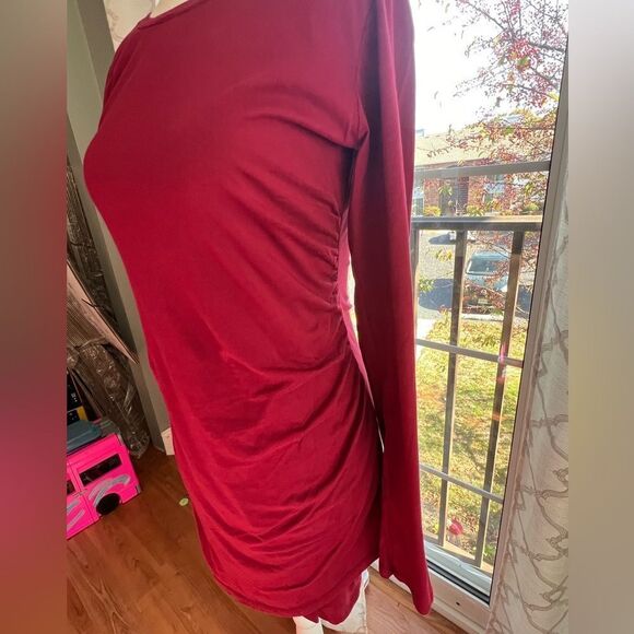 nwt Bobi la rouched women's dress size large maroon - Picture 9 of 14